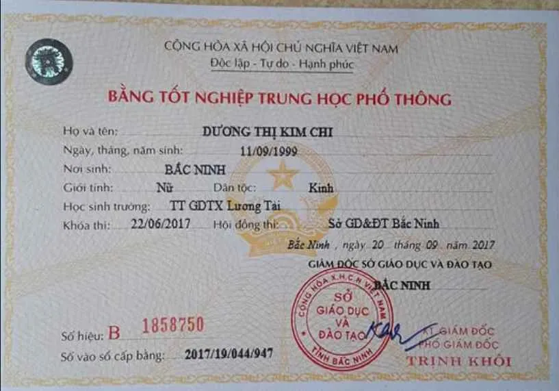 Giải pháp phục chế văn bằng THPT cấp 3